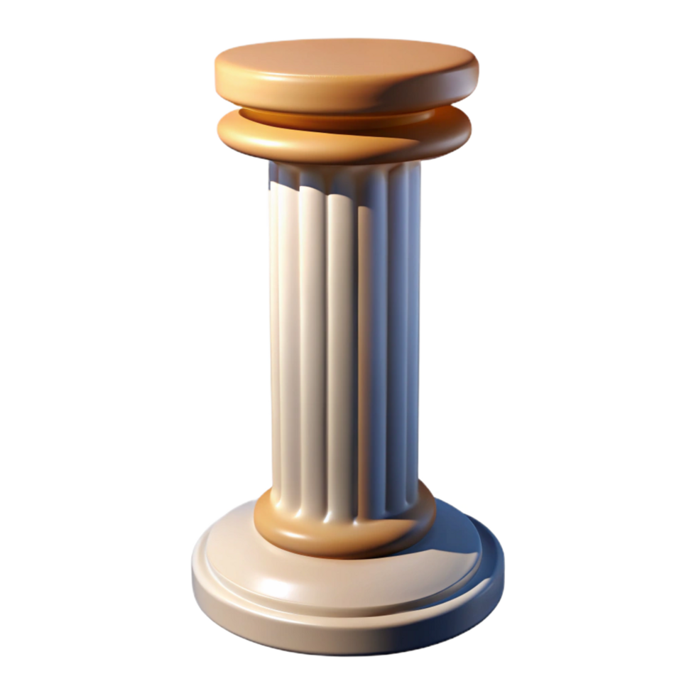 memorable industrial Tuscan column, plain shaft, NO BACKGROUND with Transparent Background. precision png