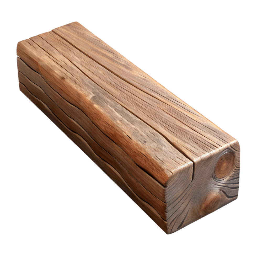 breathtaking art deco Wooden beam, weathered grain, NO BACKGROUND with Transparent Background. artisan png