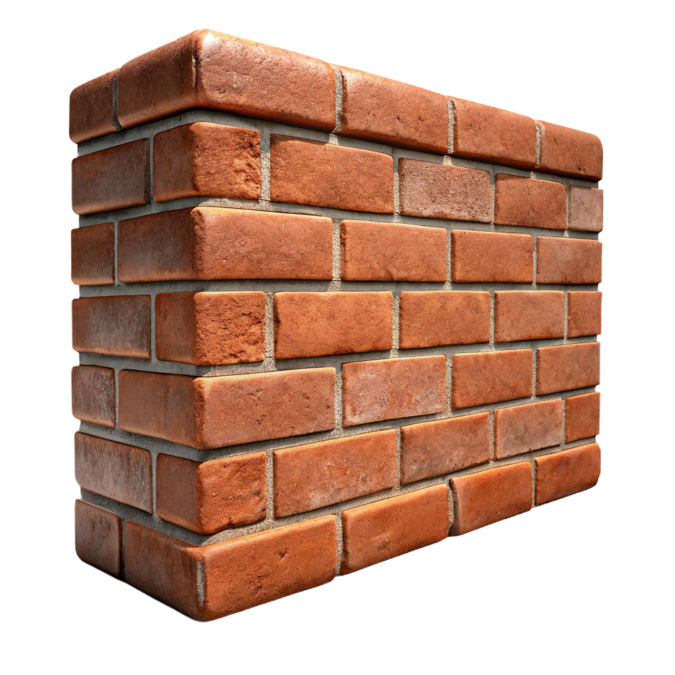gorgeous timeless Brick wall section, aged texture, NO BACKGROUND with Transparent Background. png