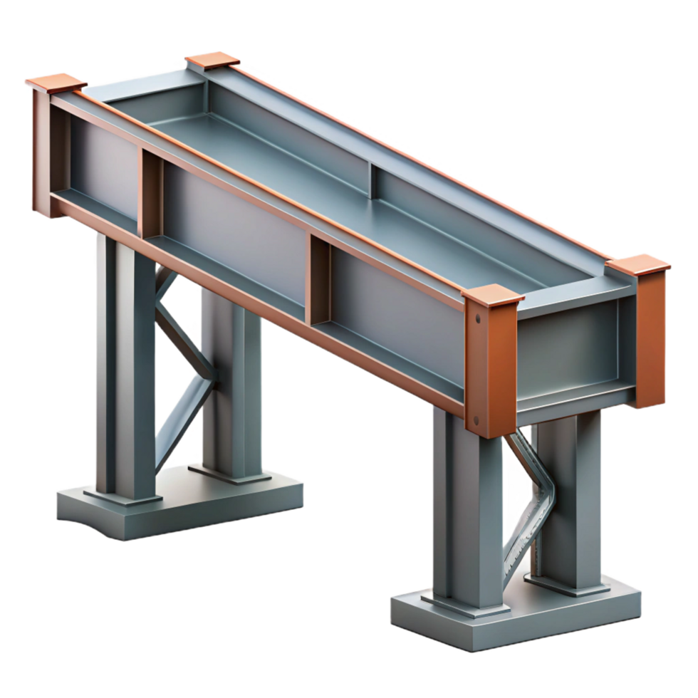 impressive geometric Steel girder, industrial design, NO BACKGROUND with Transparent Background. flawless png