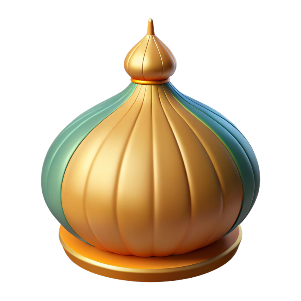 exquisite quintessential Mosque dome, onion shape, NO BACKGROUND with Transparent Background. png