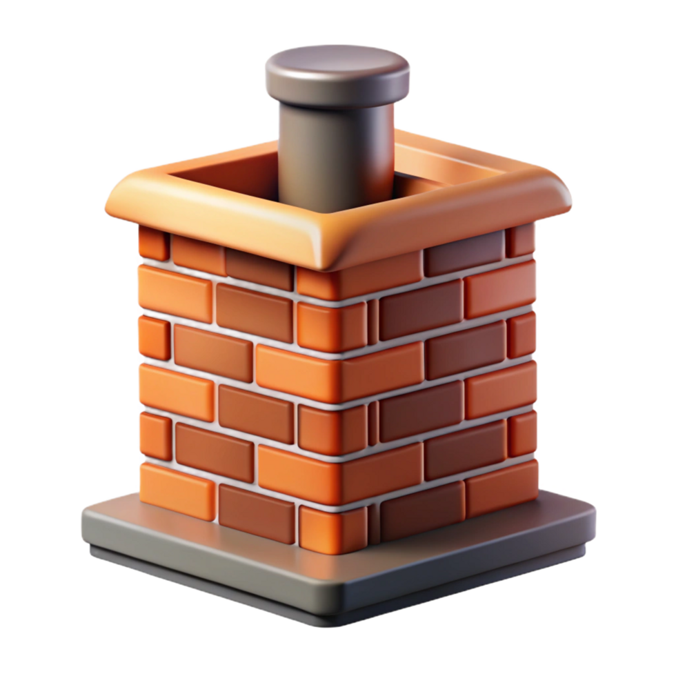 reflective gorgeous Chimney stack, brick construction, NO BACKGROUND with Transparent Background. exclusive png