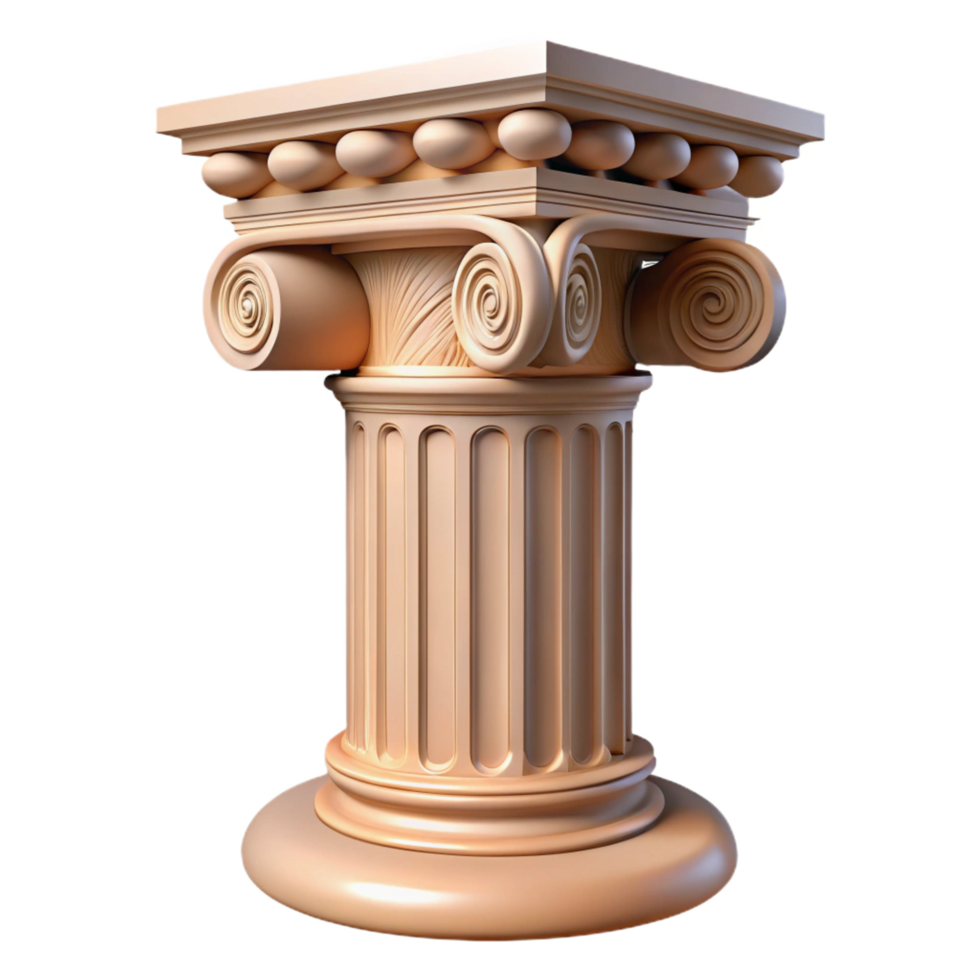 whimsical enchanting Temple column, intricate carvings, NO BACKGROUND with Transparent Background. professional png