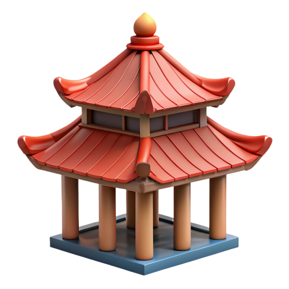 serene creative Pagoda roof, tiered structure, NO BACKGROUND with Transparent Background. perfect clarity png