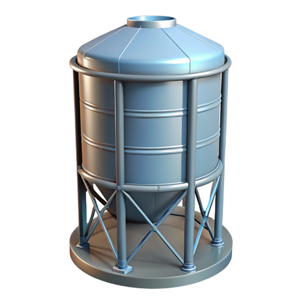 whimsical alluring Silo structure, cylindrical shape, NO BACKGROUND with Transparent Background. 8K png