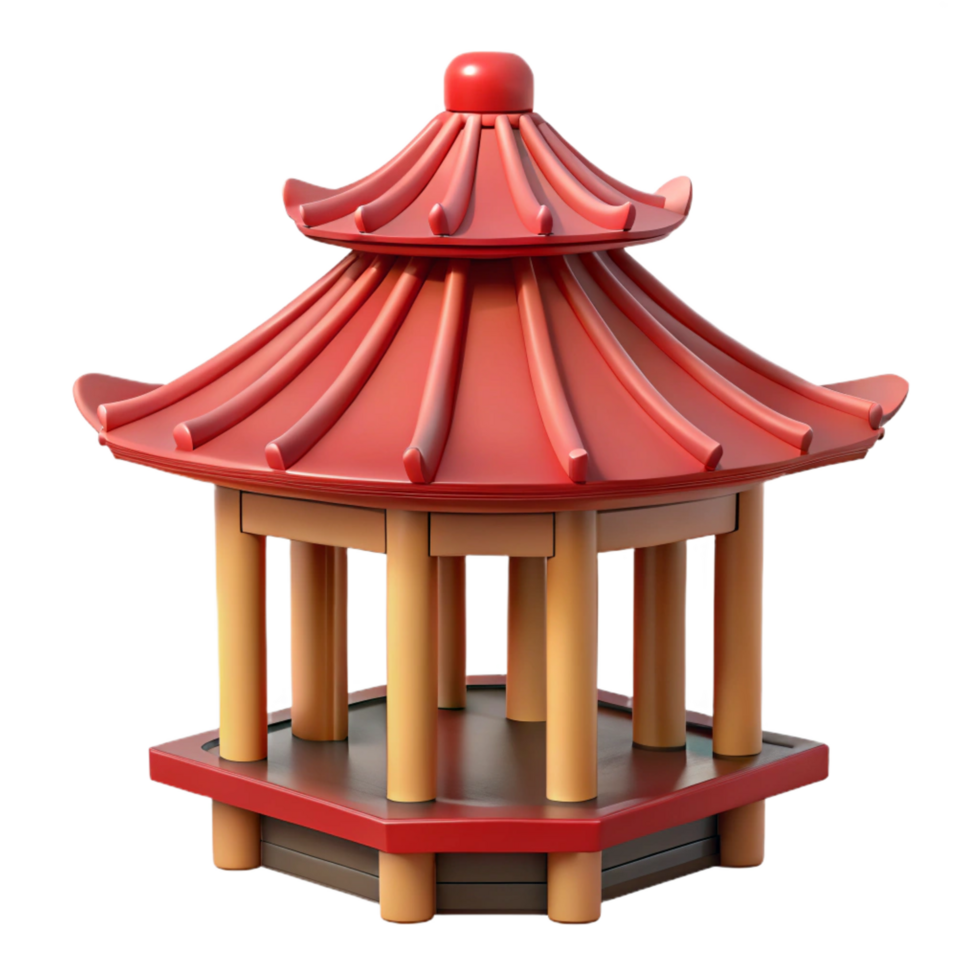 beautiful quintessential Pagoda roof, tiered structure, NO BACKGROUND with Transparent Background. png