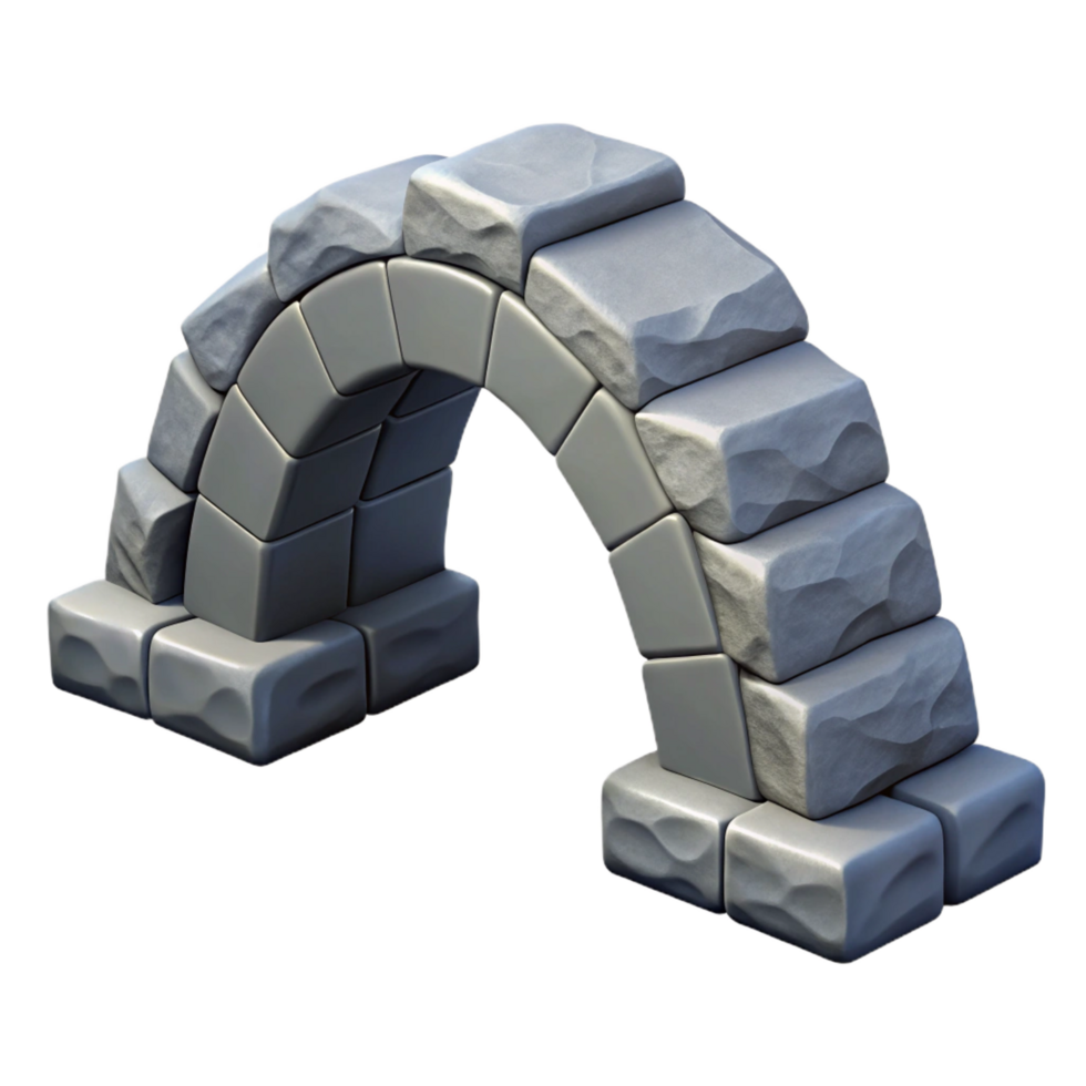 exemplary surreal Arch bridge, stone construction, NO BACKGROUND with Transparent Background. detailed png