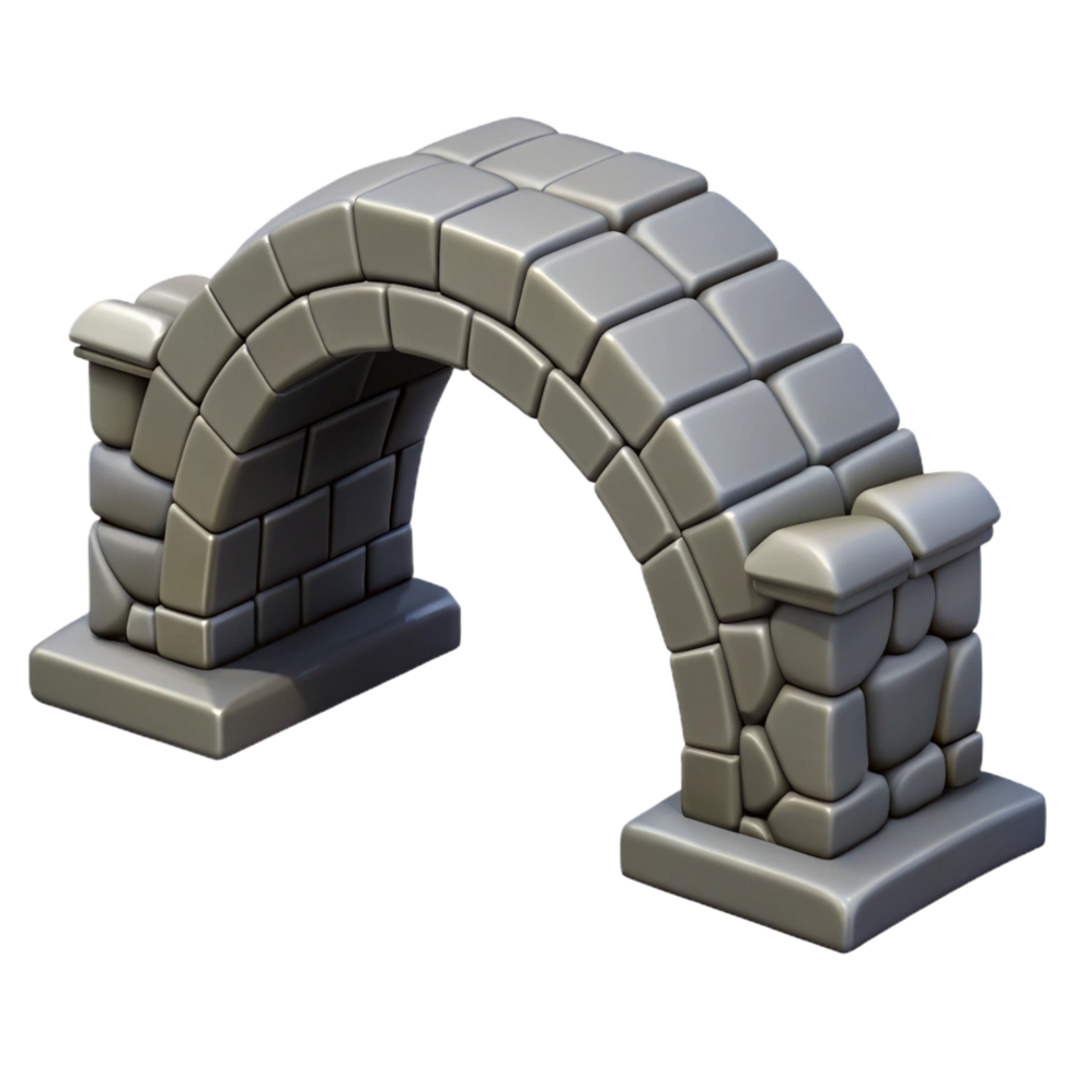 extraordinary dreamy renaissance Arch bridge, stone construction, NO BACKGROUND with Transparent Background. professional png