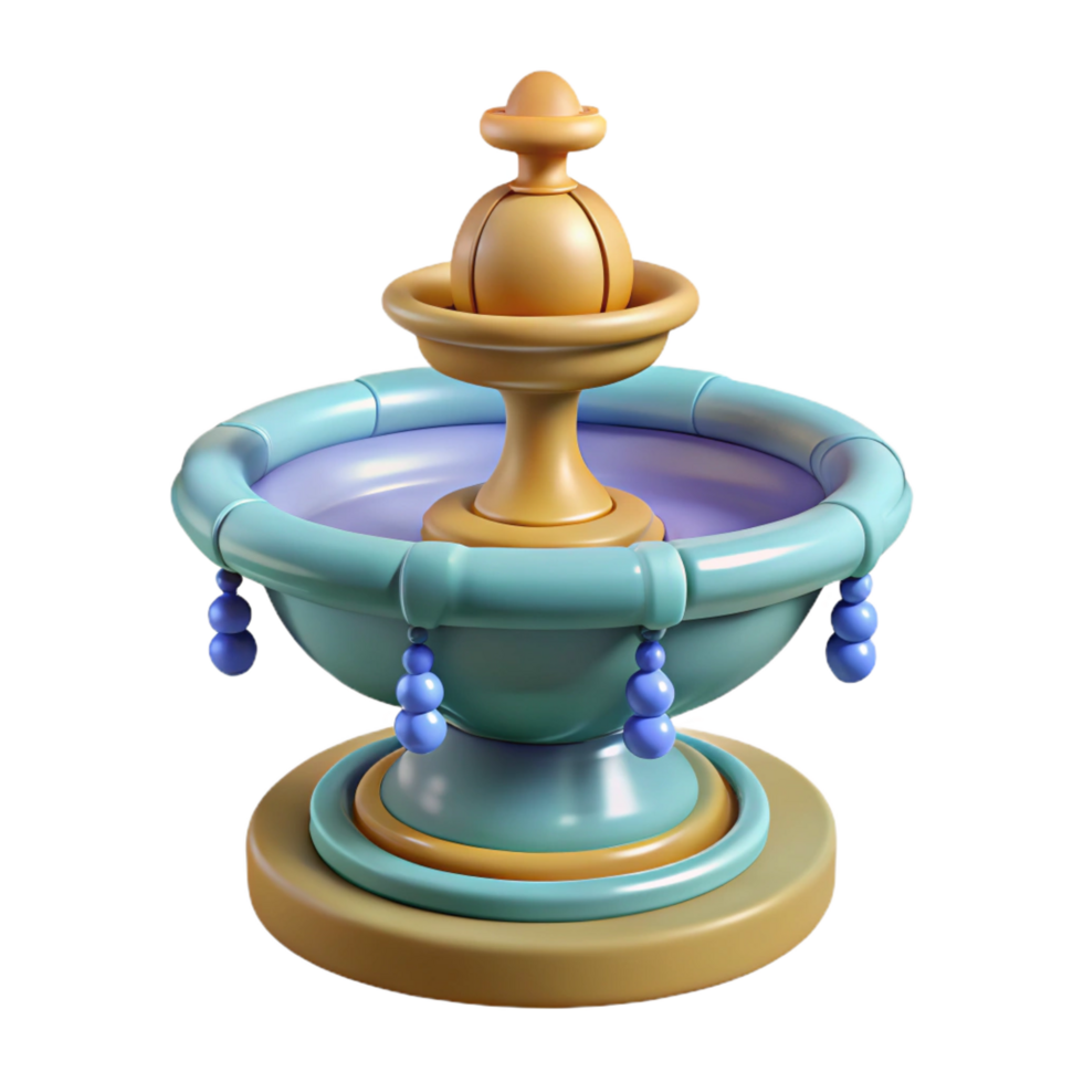 glorious mid-century Fountain spout, decorative sculpture, NO BACKGROUND with Transparent Background. studio quality png