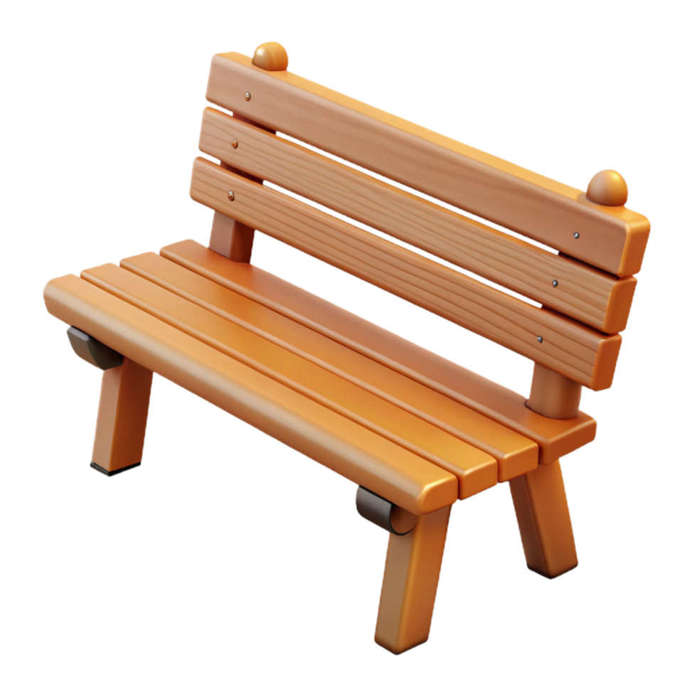 radiant unparalleled Park bench, wooden slats, NO BACKGROUND with Transparent Background. png