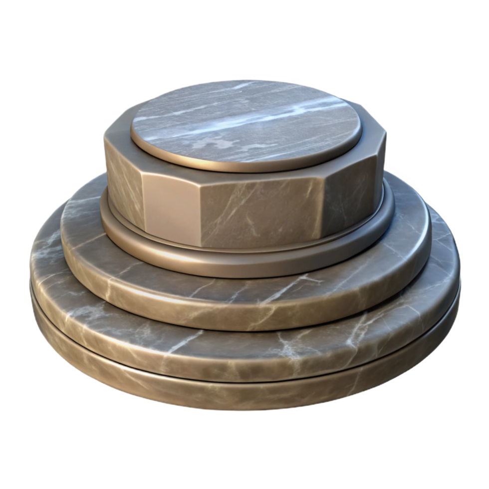 tranquil impressive Statue base, stone pedestal, NO BACKGROUND with Transparent Background. flawless png