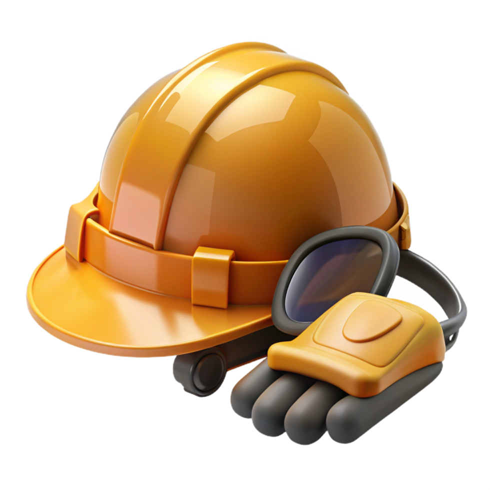 gorgeous elegant Construction helmet, safety gear, NO BACKGROUND with Transparent Background. expertly shot png