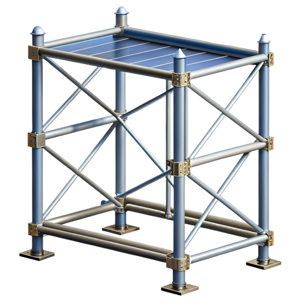 picturesque remarkable Scaffolding section, metal frame, NO BACKGROUND with Transparent Background. png