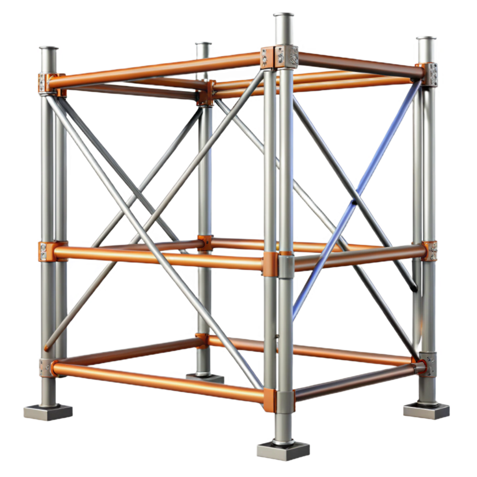 extraordinary nostalgic classic Scaffolding section, metal frame, NO BACKGROUND with Transparent Background. gallery standard png