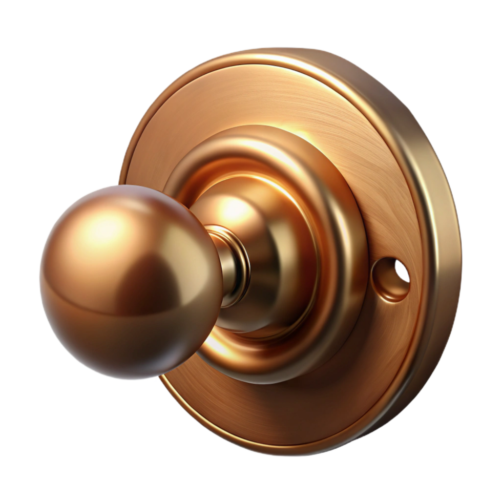 breathtaking dramatic abstract Door knob, brass finish, NO BACKGROUND with Transparent Background. refined png