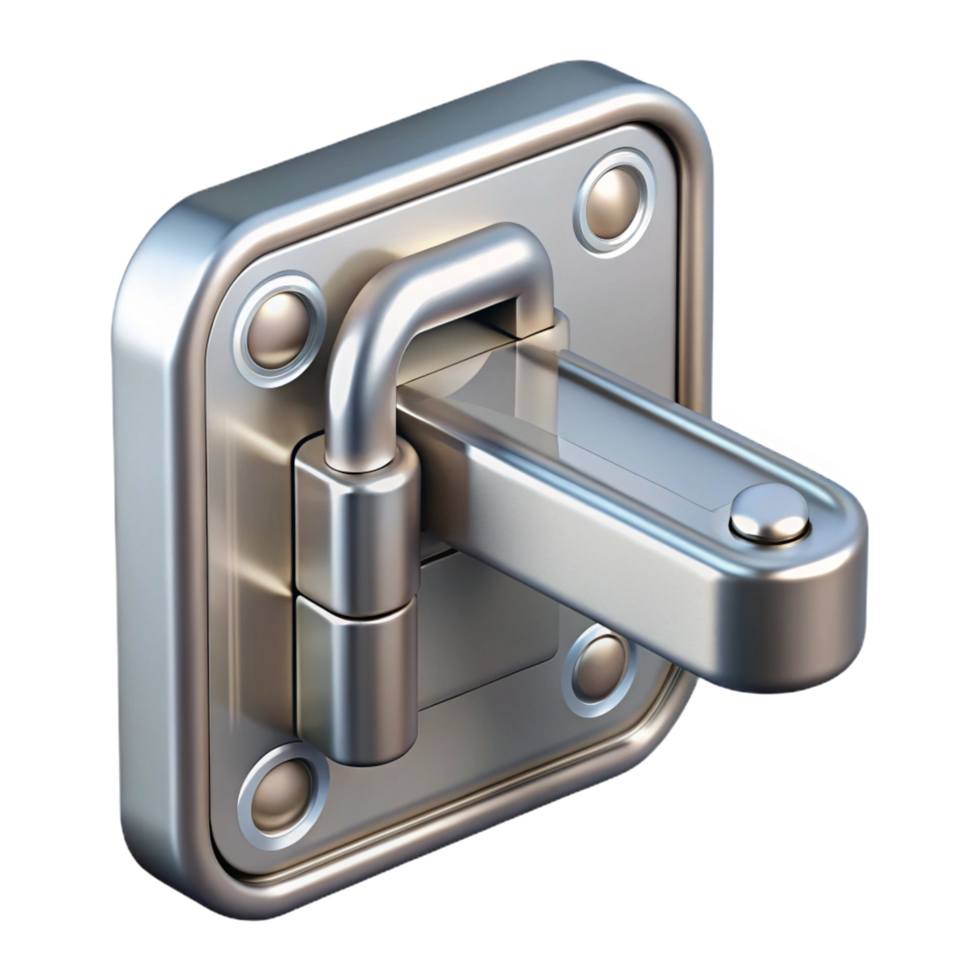 bold fascinating Window latch, metal mechanism, NO BACKGROUND with Transparent Background. sharp png