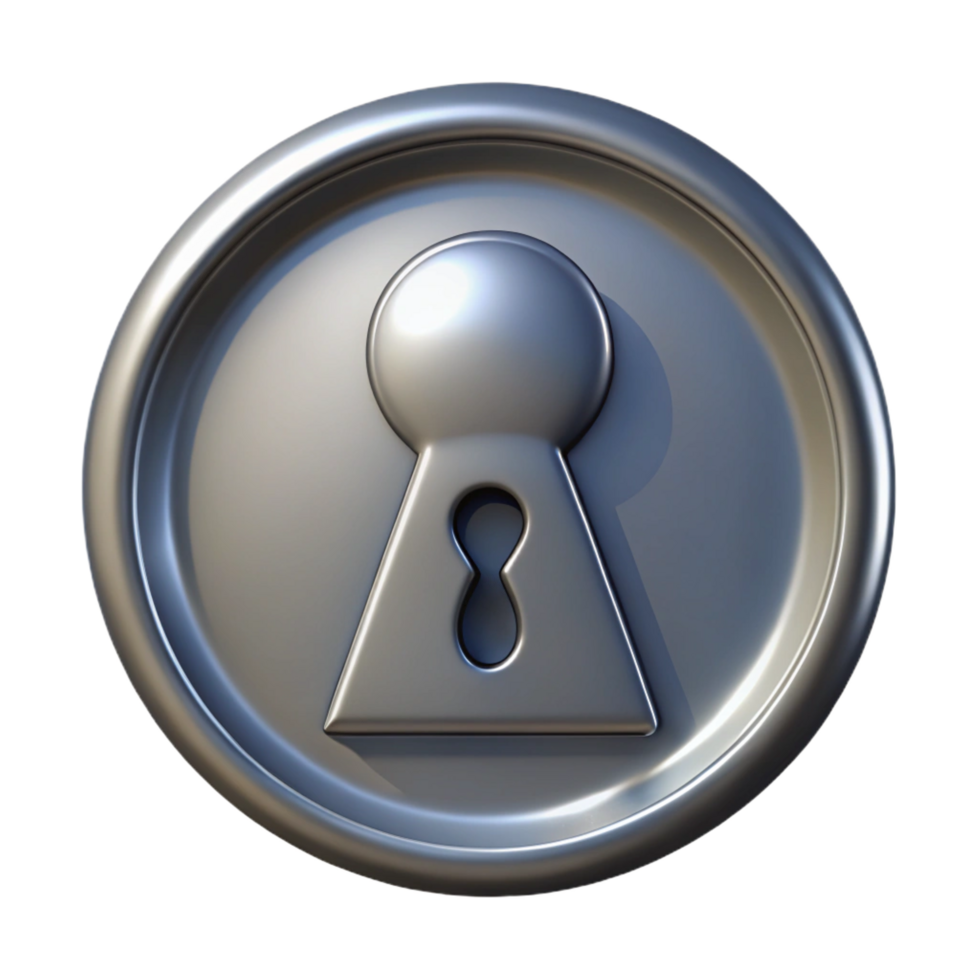serene peaceful gothic Keyhole, metal plate, NO BACKGROUND with Transparent Background. luxury png