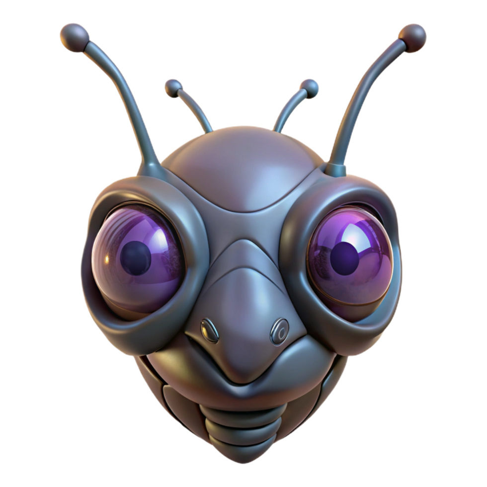 serene classic Alien insect head with multifaceted eyes NO BACKGROUND with Transparent Background. elite png