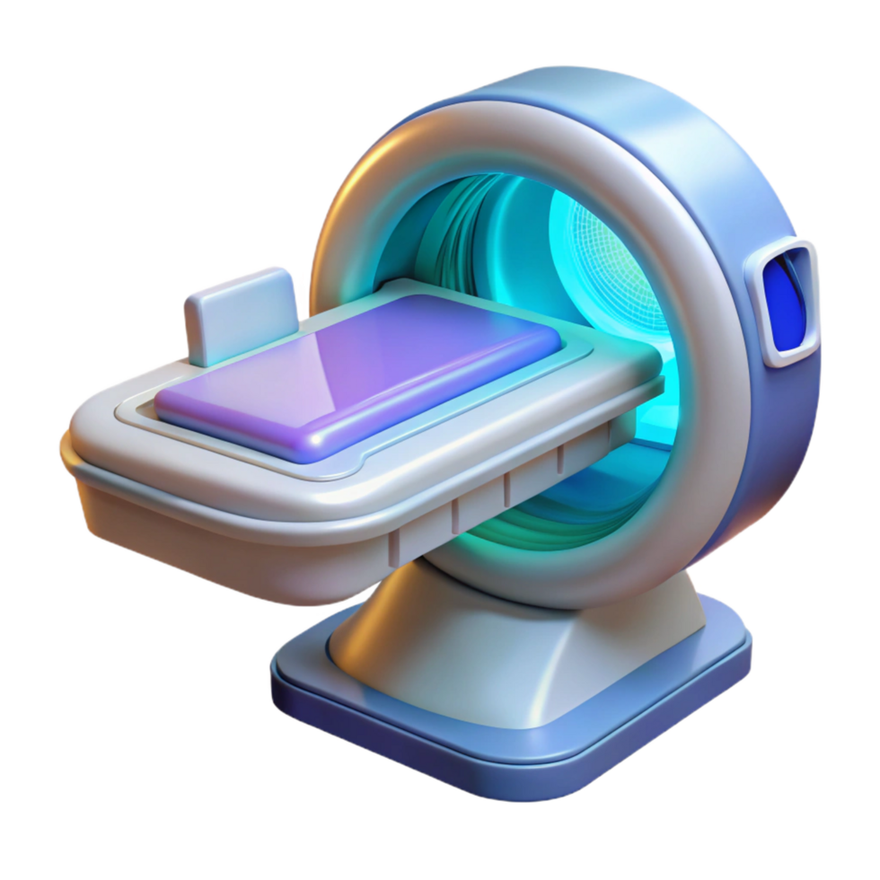 pristine harmonious tropical Advanced medical scanner displaying holographic data NO BACKGROUND with Transparent Background. detailed png