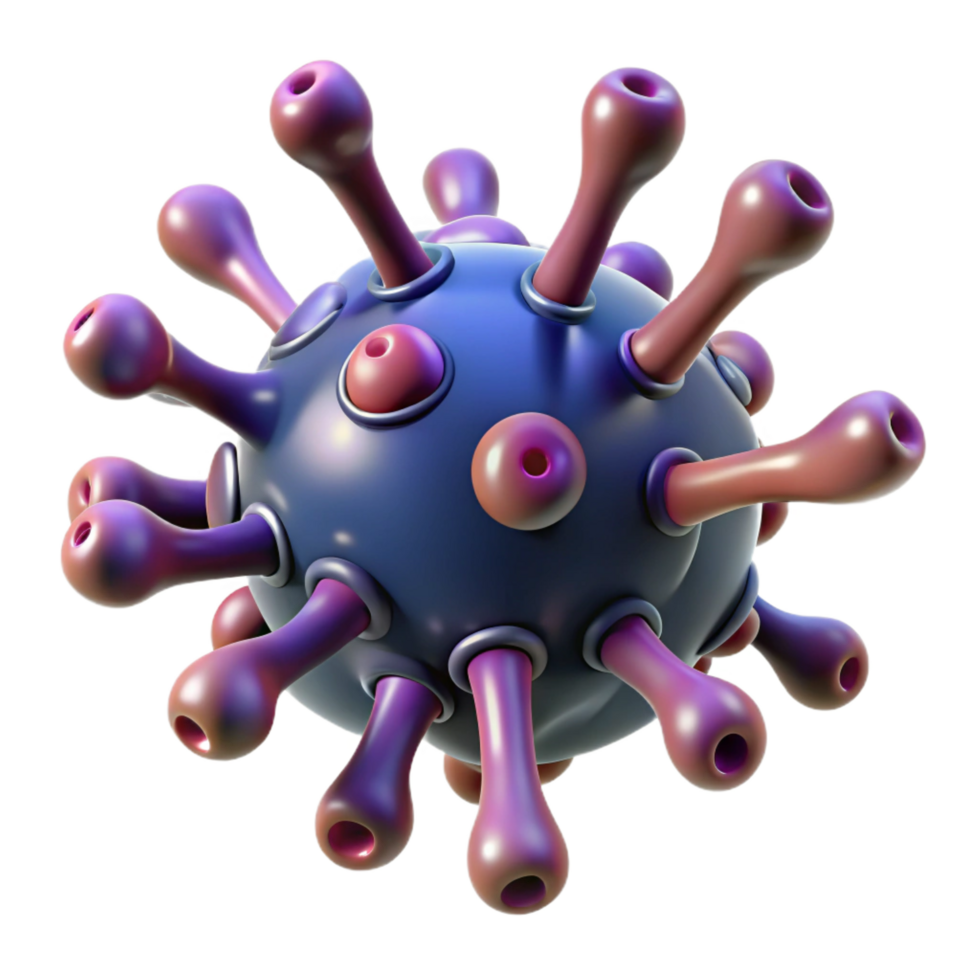 hypnotic impressionist Alien spore with pulsating veins NO BACKGROUND with Transparent Background. precision png