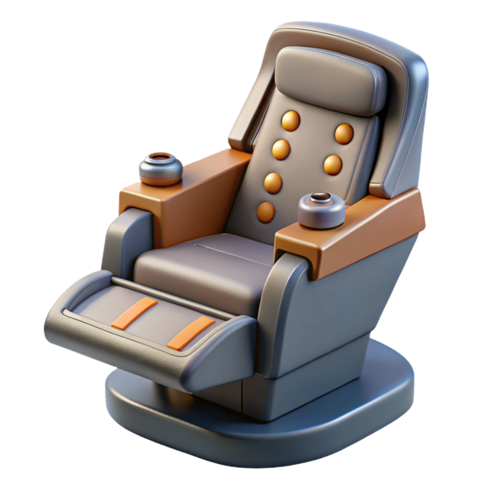 majestic bold renaissance Spaceship cockpit chair with control sticks NO BACKGROUND with Transparent Background. crisp png