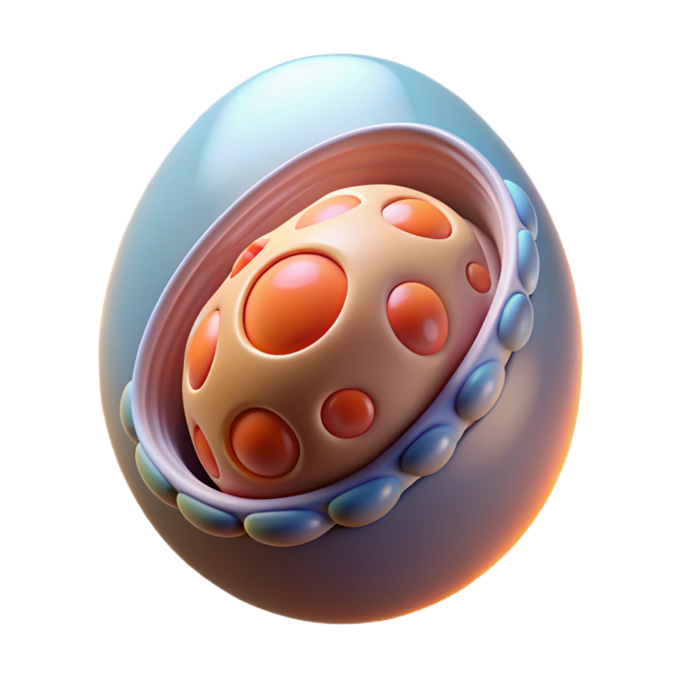 wonderful nostalgic bohemian Alien egg with pulsating embryo NO BACKGROUND with Transparent Background. high resolution png