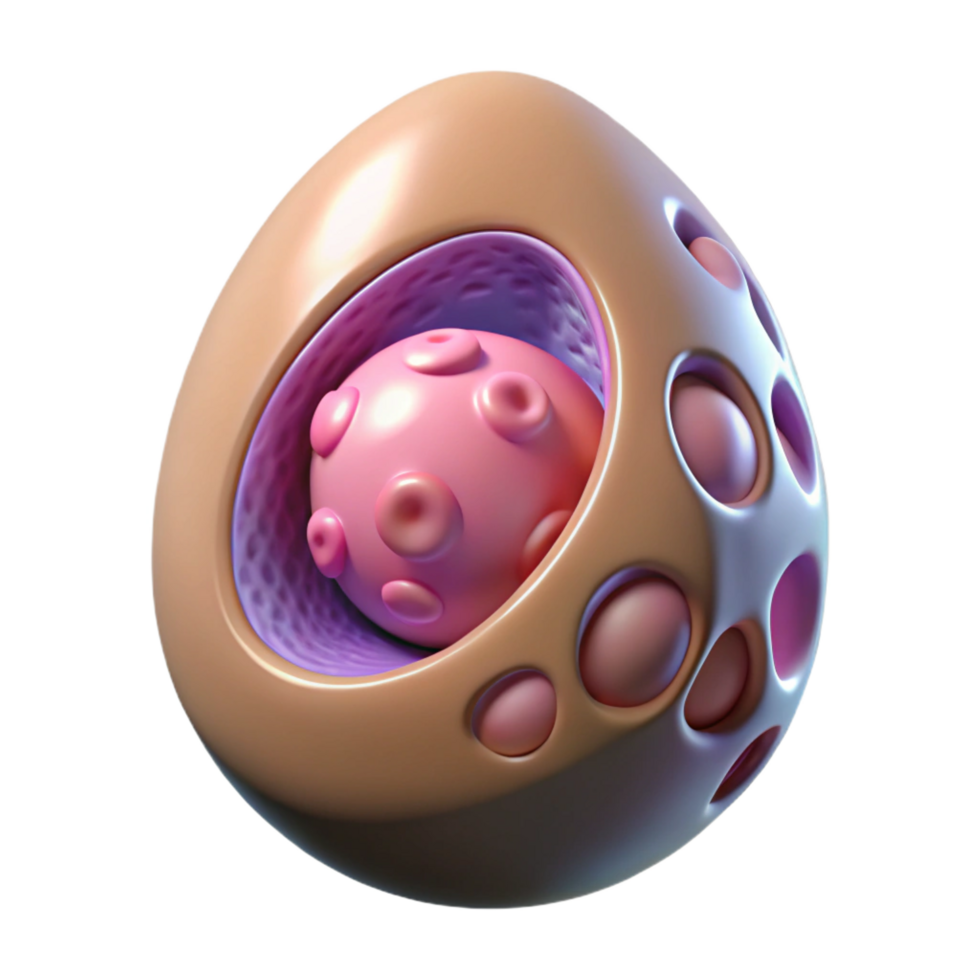 enchanting gothic Alien egg with pulsating embryo NO BACKGROUND with Transparent Background. precision png