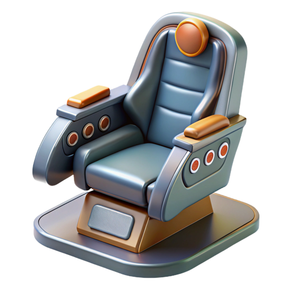 exceptional organic Spaceship cockpit chair with control sticks NO BACKGROUND with Transparent Background. high resolution png
