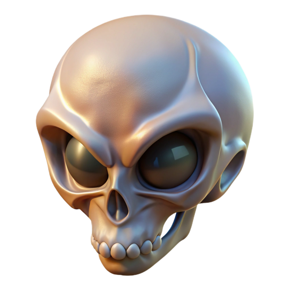 iconic nordic Alien skull with intricate bone structure NO BACKGROUND with Transparent Background. impeccable png
