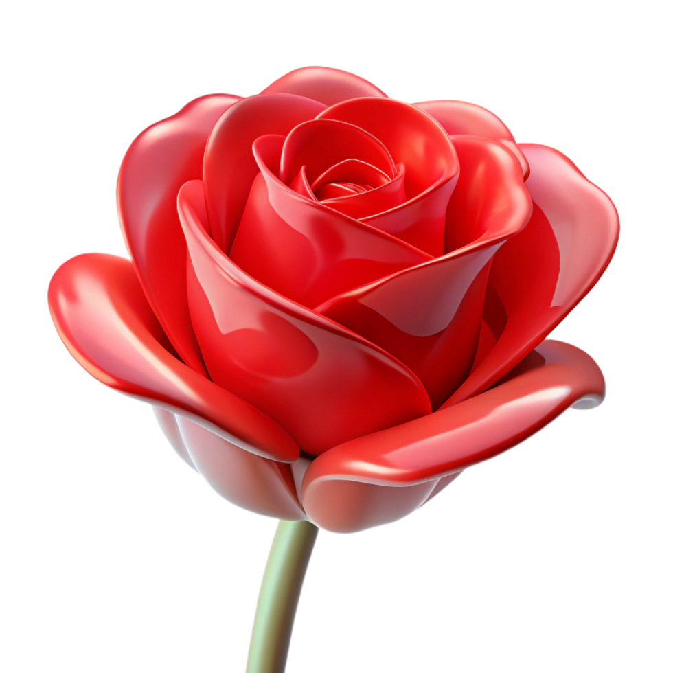 quintessential futuristic A single, translucent red rose. NO BACKGROUND with Transparent Background. ultra HD png