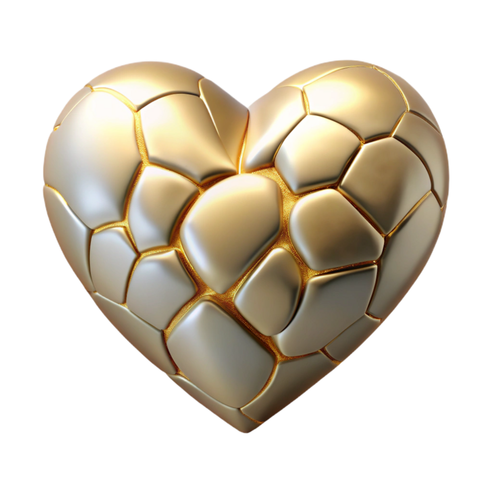 hypnotic art deco A cracked porcelain heart mended with gold. NO BACKGROUND with Transparent Background. artisan png