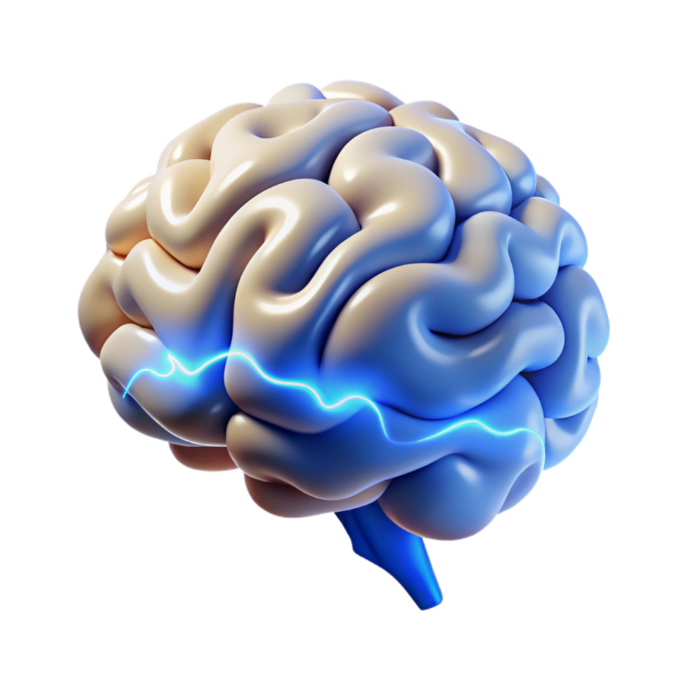 exquisite victorian A stylized human brain, pulsating with energy. NO BACKGROUND with Transparent Background. gallery standard png