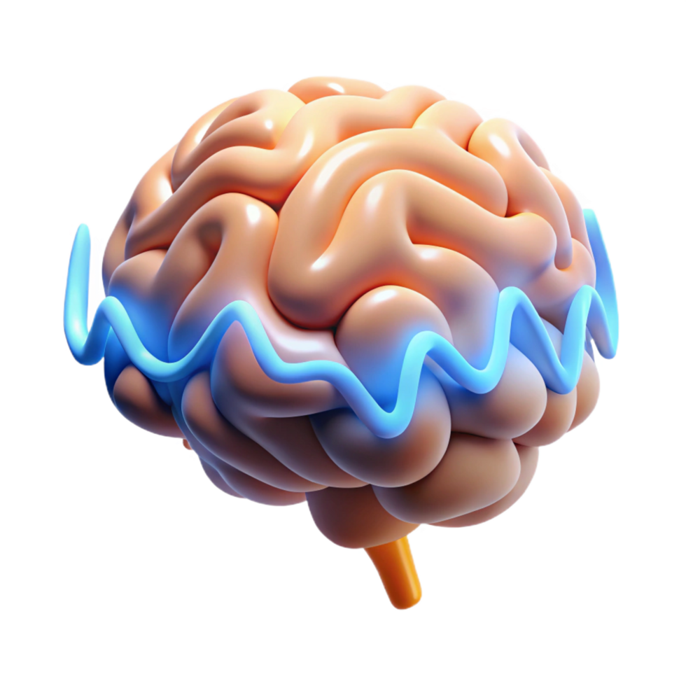 hypnotic abstract A stylized human brain, pulsating with energy. NO BACKGROUND with Transparent Background. luxury png