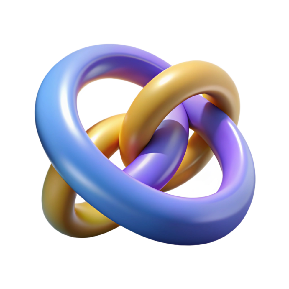 breathtaking classic A pair of intertwined wedding rings. NO BACKGROUND with Transparent Background. expertly shot png