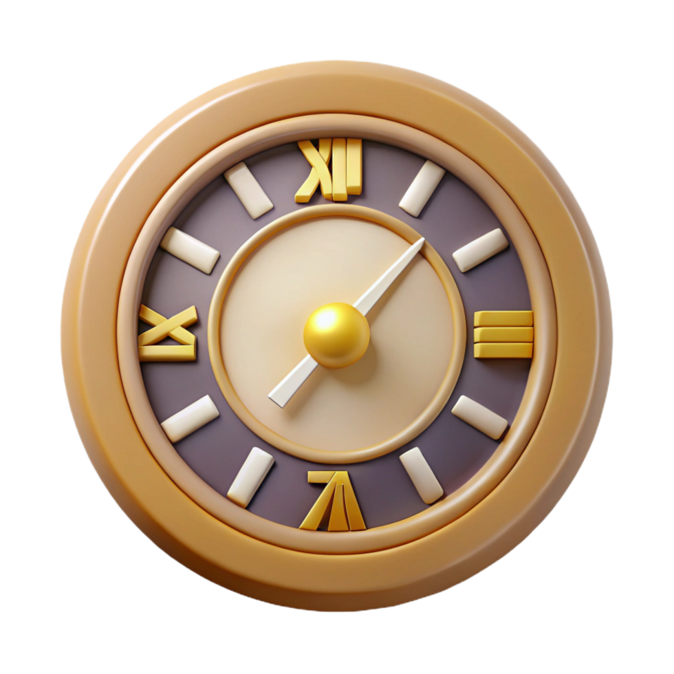 glorious notable A stylized clock face with Roman numerals. NO BACKGROUND with Transparent Background. png