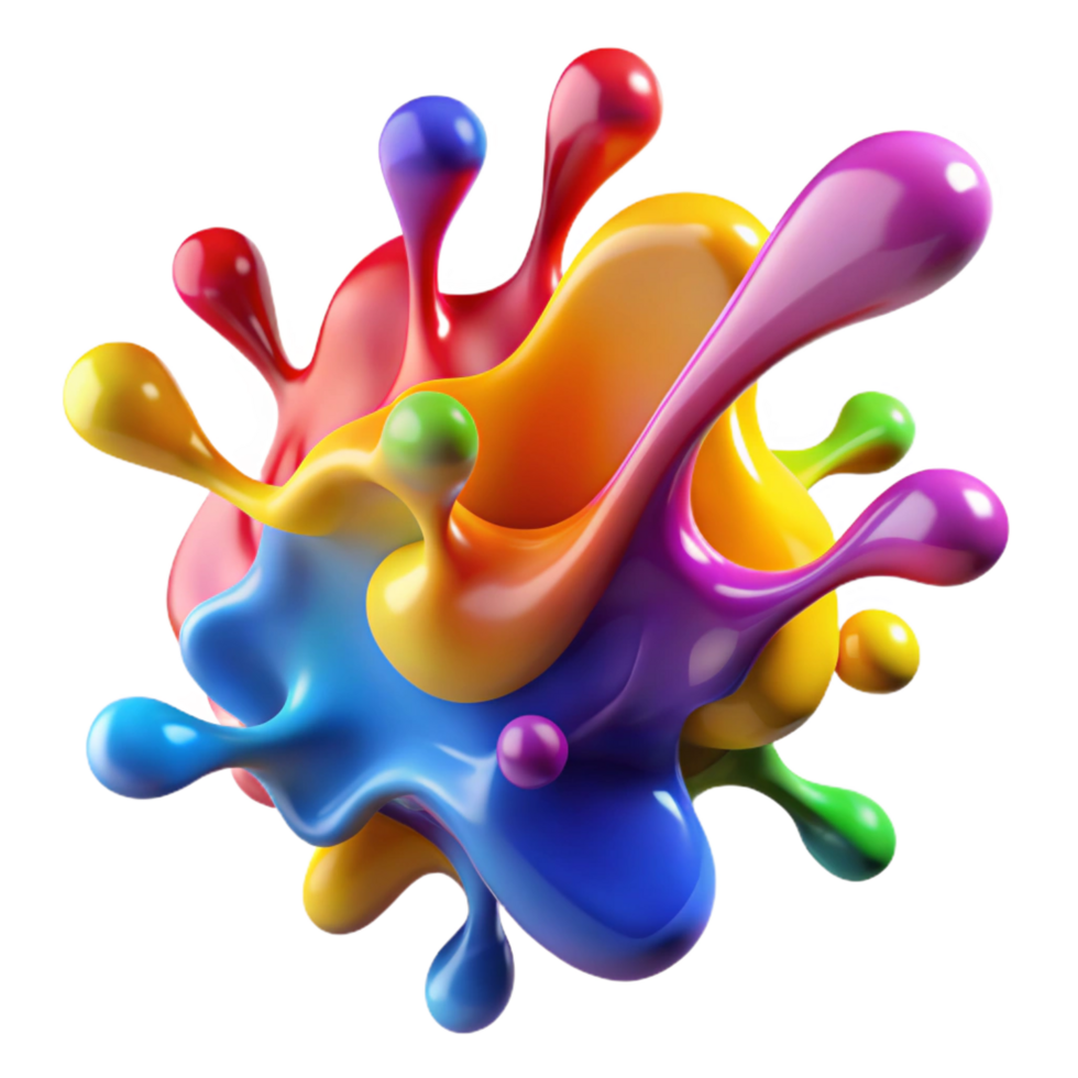 enchanting whimsical baroque A colorful abstract splash of paint. NO BACKGROUND with Transparent Background. ultra HD png