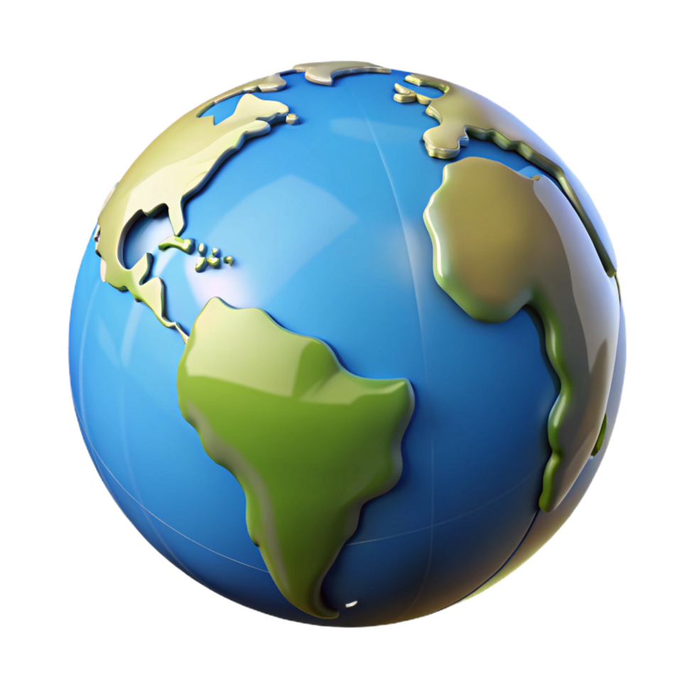 serene quintessential A stylized world globe. NO BACKGROUND with Transparent Background. png