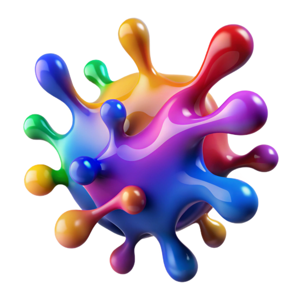 peaceful impressive A colorful abstract splash of paint. NO BACKGROUND with Transparent Background. refined png