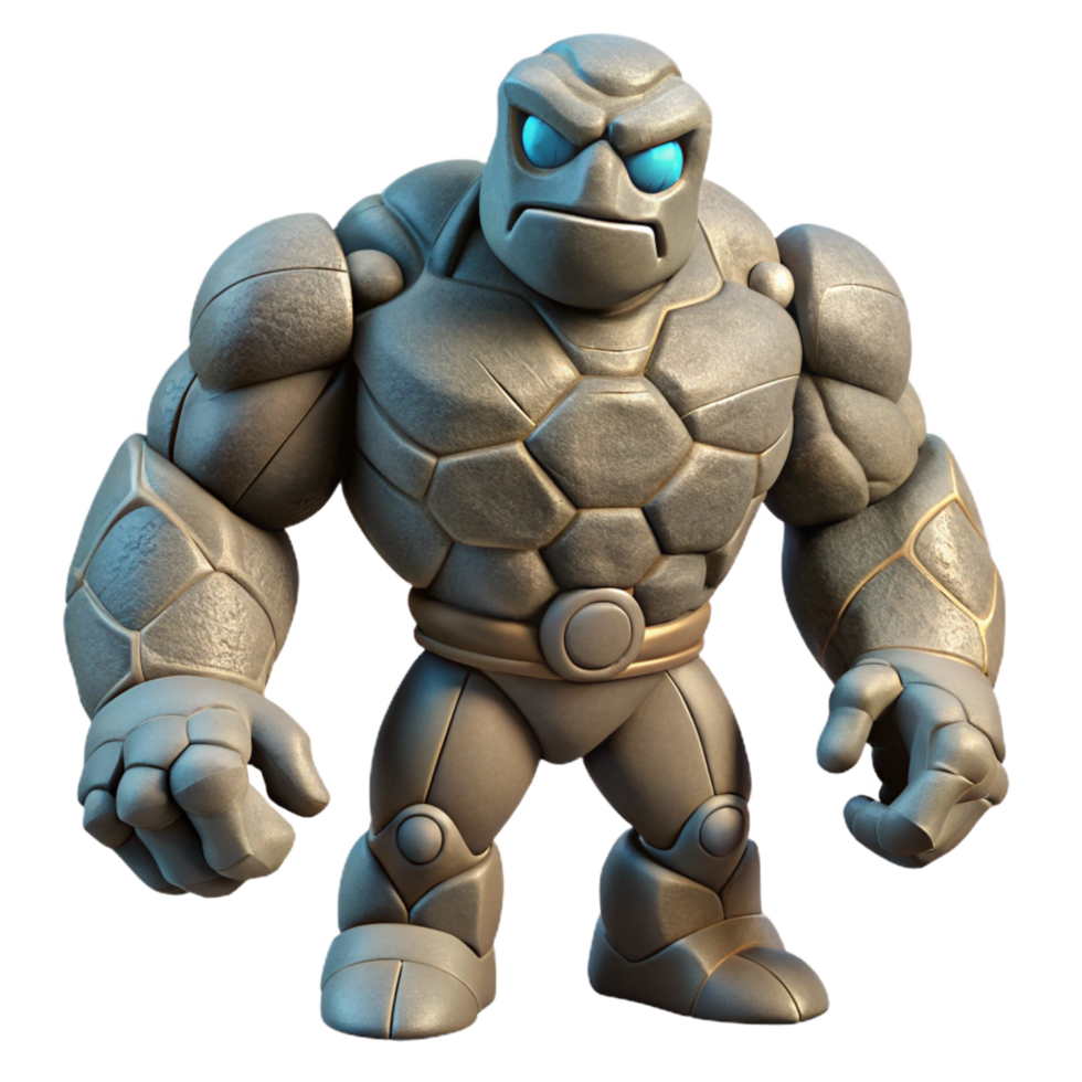 breathtaking inspired A powerful golem, made of stone, NO BACKGROUND with Transparent Background. png