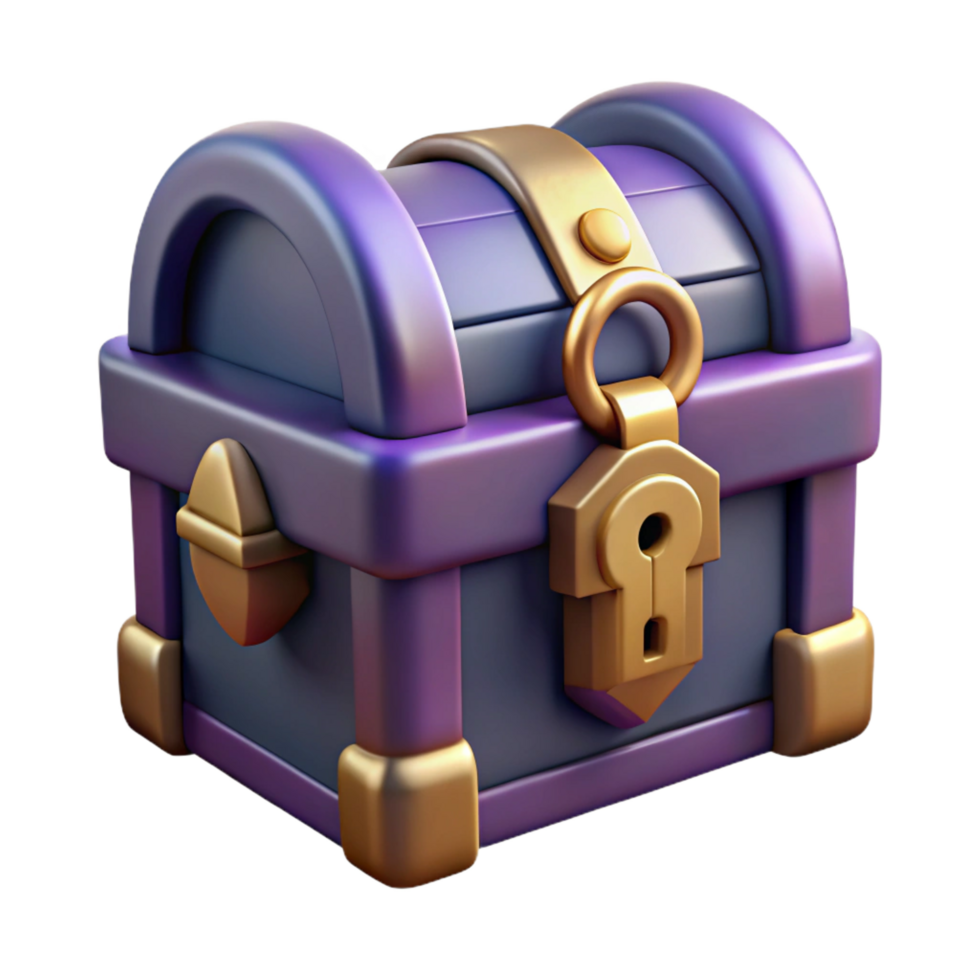immaculate surreal A mysterious locked chest, with strange symbols, NO BACKGROUND with Transparent Background. impeccable png