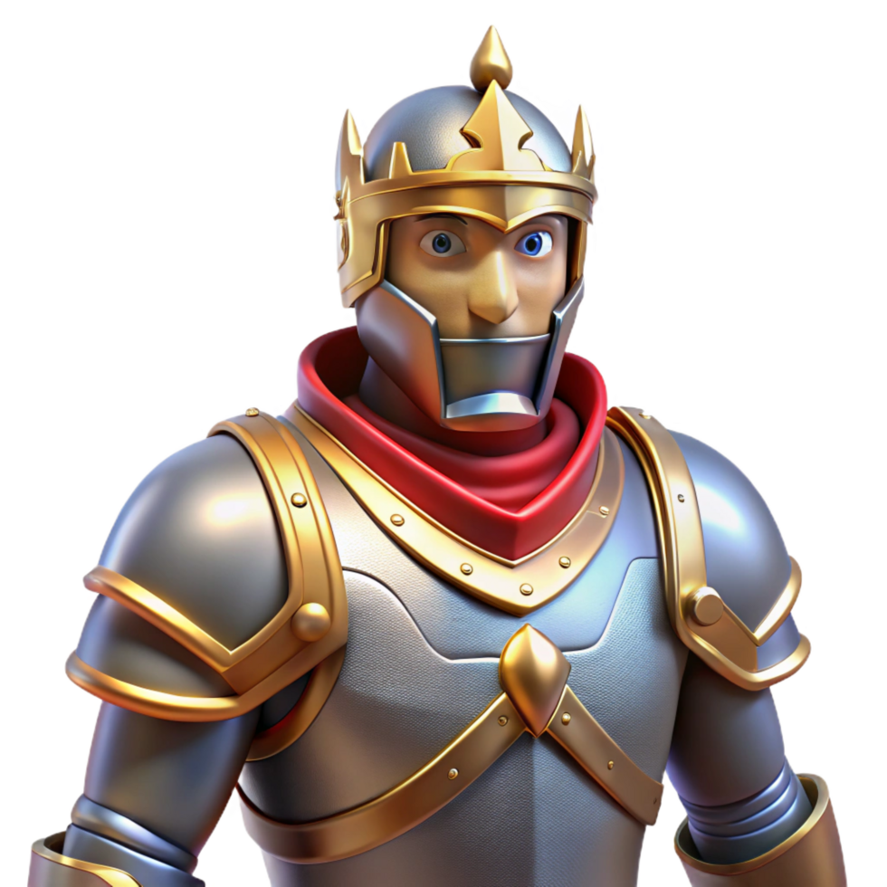 picturesque bohemian A powerful knight, in shining armor, NO BACKGROUND with Transparent Background. elite png
