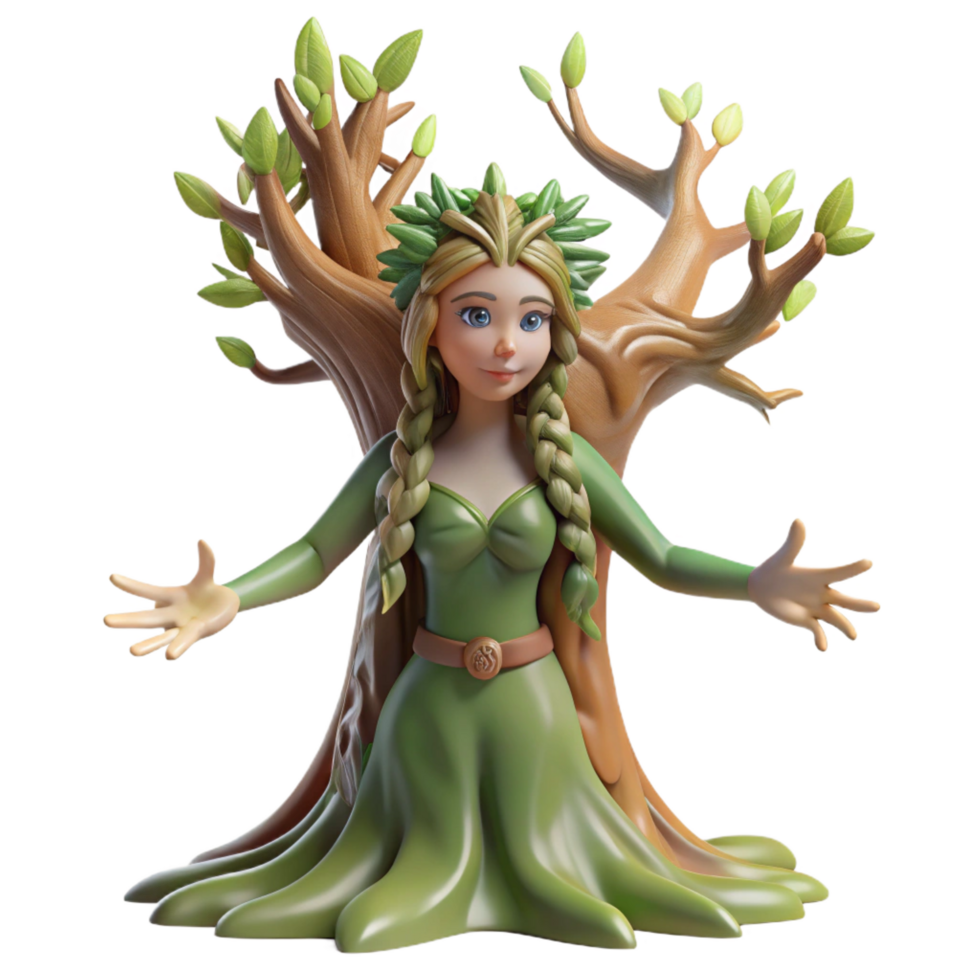 impressive coastal A beautiful dryad, emerging from a tree, NO BACKGROUND with Transparent Background. original png