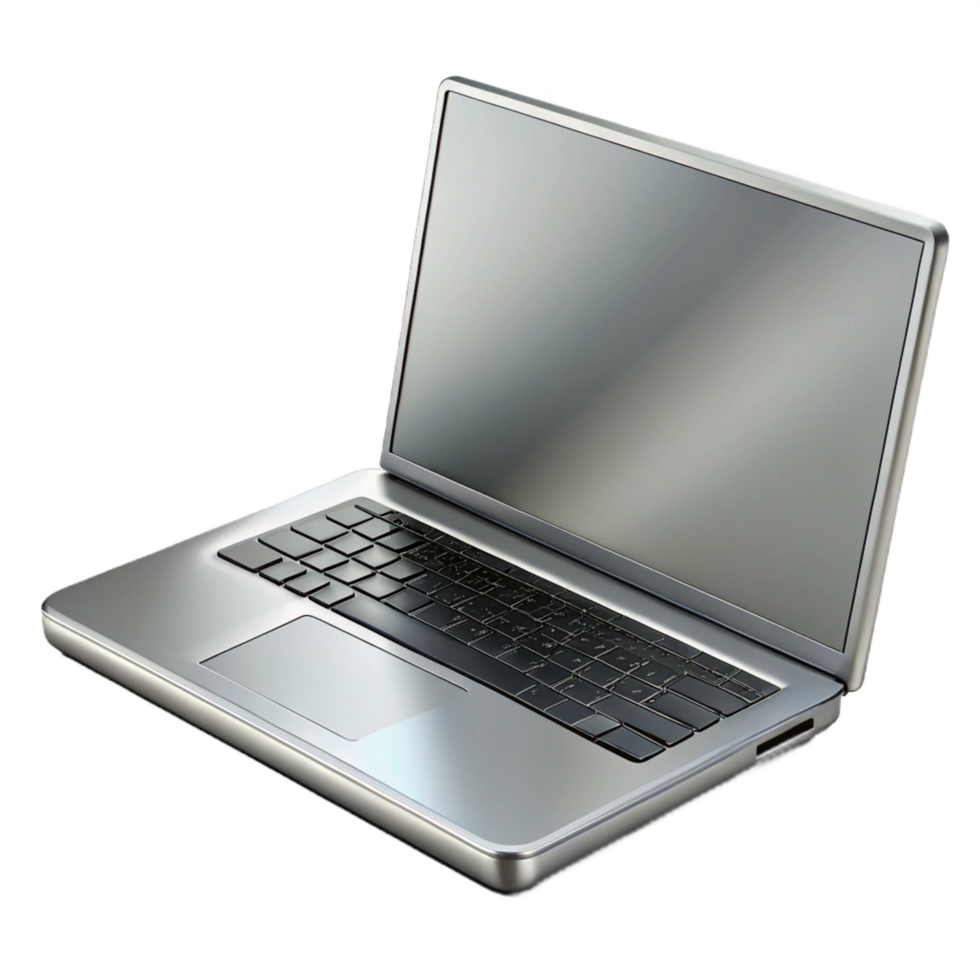 alluring surreal A sleek, silver laptop computer, closed. NO BACKGROUND with Transparent Background. top-tier png