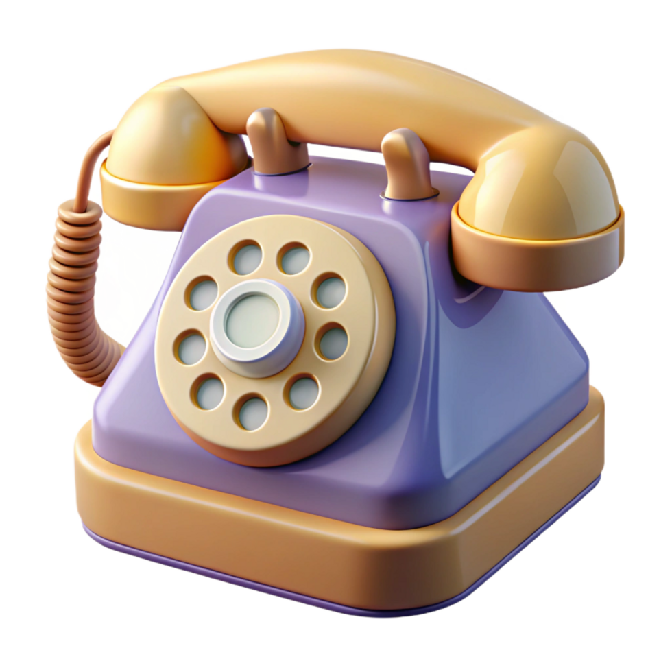 pristine bold industrial A retro, vintage rotary telephone. NO BACKGROUND with Transparent Background. 4K png