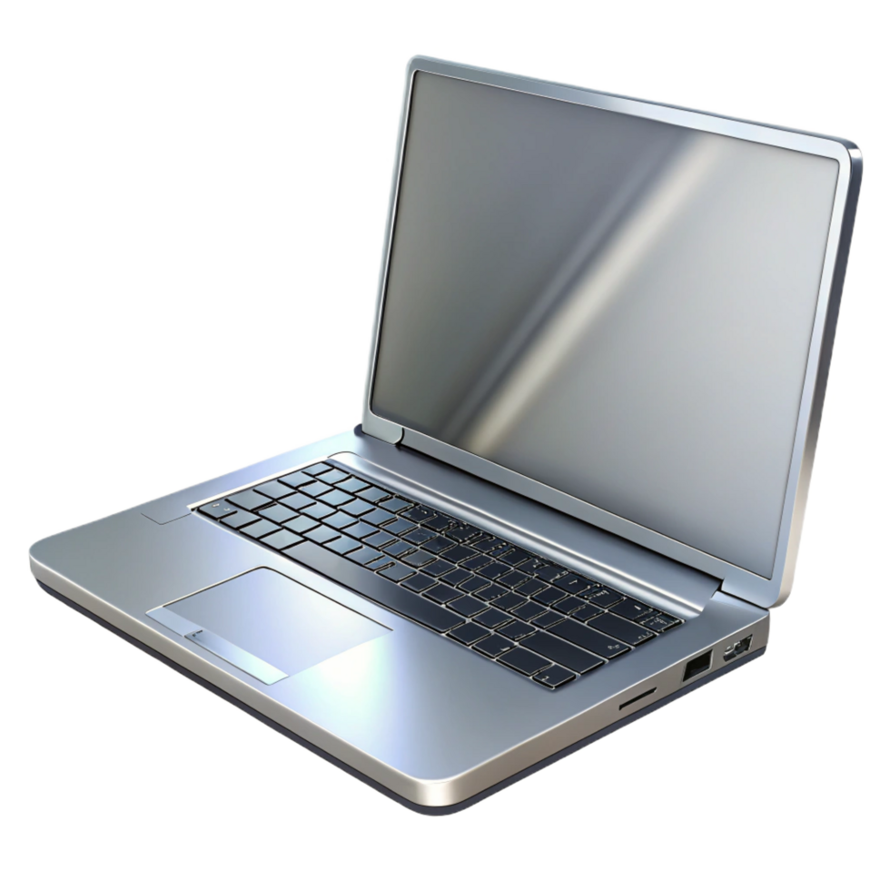dreamy spectacular A sleek, silver laptop computer, closed. NO BACKGROUND with Transparent Background. professional png