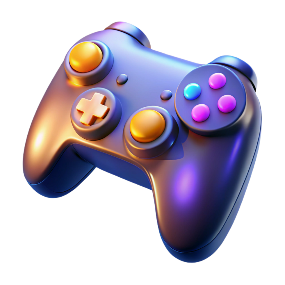 breathtaking exemplary A gaming controller with illuminated buttons. NO BACKGROUND with Transparent Background. png
