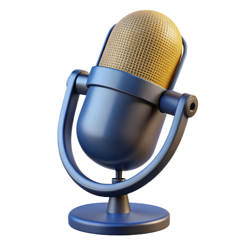 glorious art deco A studio-quality microphone with pop filter. NO BACKGROUND with Transparent Background. original png