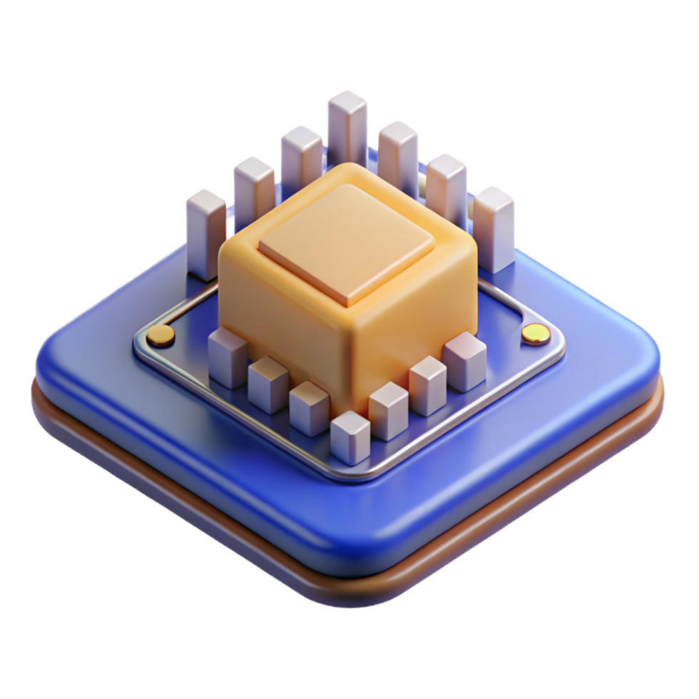 harmonious pristine A microchip on a circuit board. NO BACKGROUND with Transparent Background. impeccable png