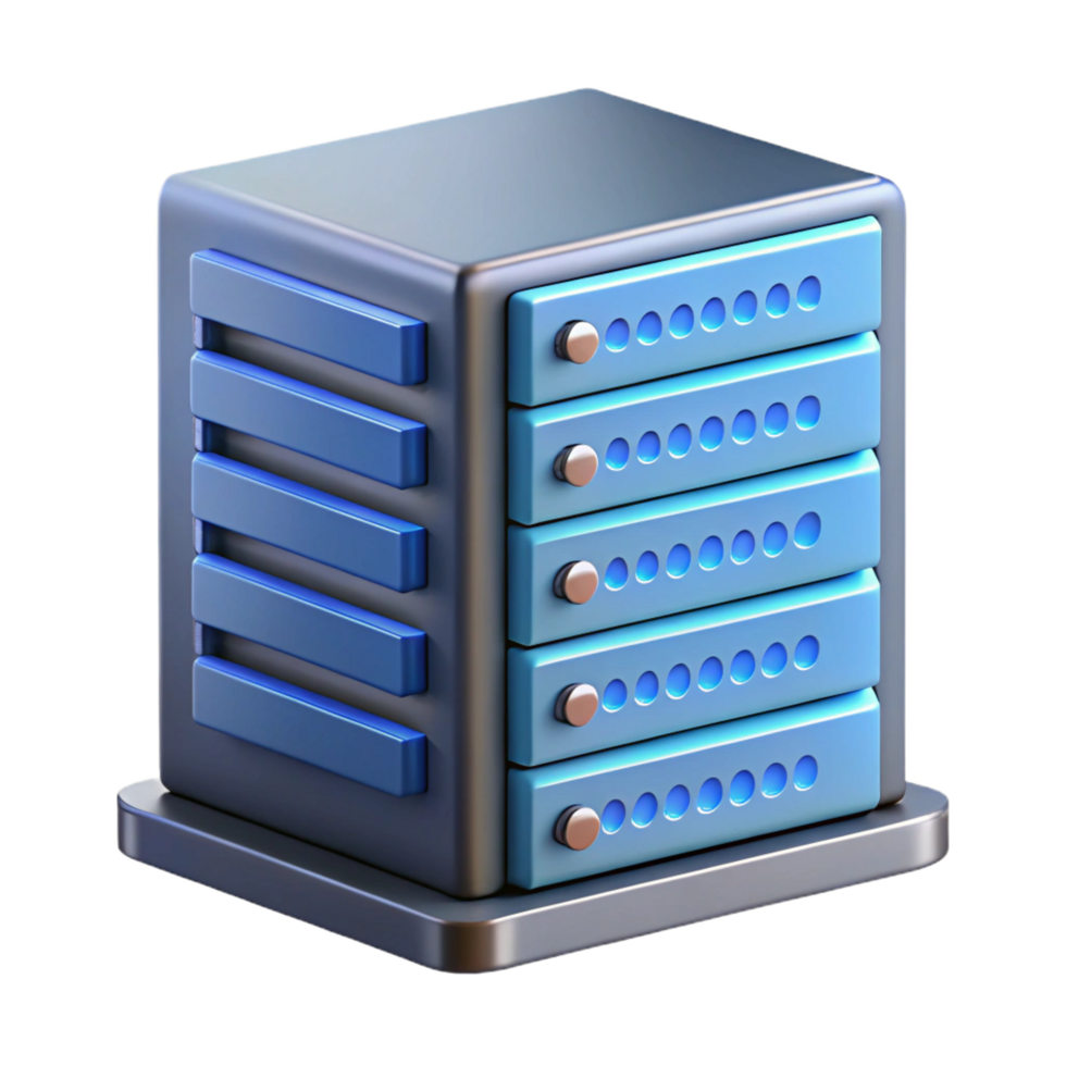 ethereal serene A server rack unit. NO BACKGROUND with Transparent Background. authentic png