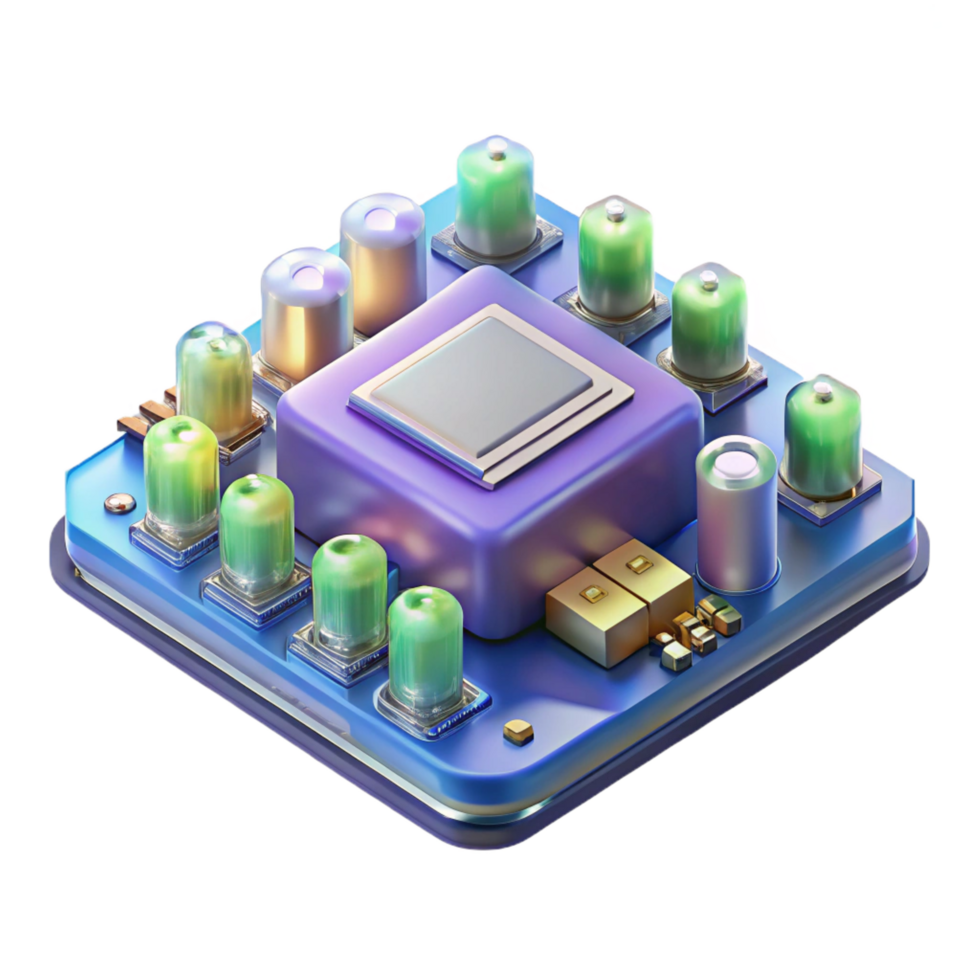 whimsical immaculate A computer motherboard. NO BACKGROUND with Transparent Background. artisan png
